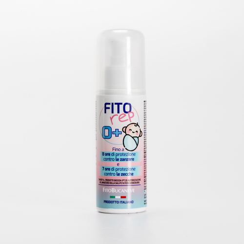 Lozione Spray · Fitorep 0+ · Repellente per zanzare e zecche · Per bambini