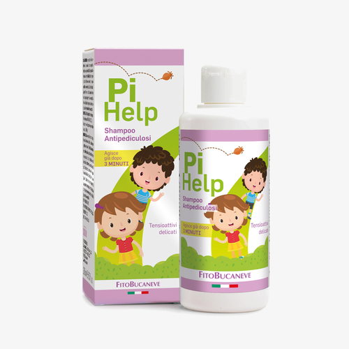 PiHelp · Shampoo Anti Pediculosi · Agisce in 3 minuti · Trattamento Pidocchi