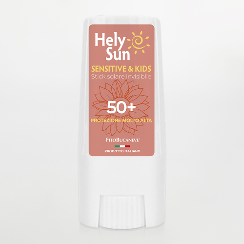 HelySun Sensitive & Kids · Stick Solare Invisibile · Con Olio di Tamanù · SPF 50+