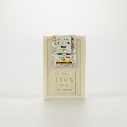 Sapone 100% Vegetale · Muschio Bianco · Con Olio di Riso · Delicato sulla pelle