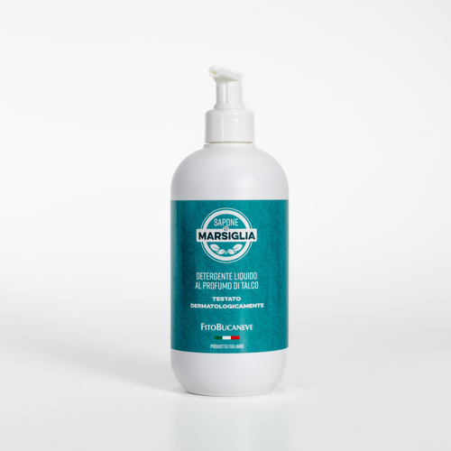 Sapone di Marsiglia Liquido · Conf. da 500 ml · Detergente liquido profumo di Talco · Dermatologicamente testato