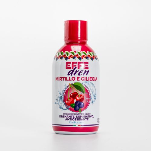Effedren · Integratore Alimentare Mirtillo e Ciliegia · Per drenare i Liquidi corporei in eccesso